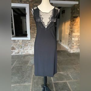 Casual midi black dress
